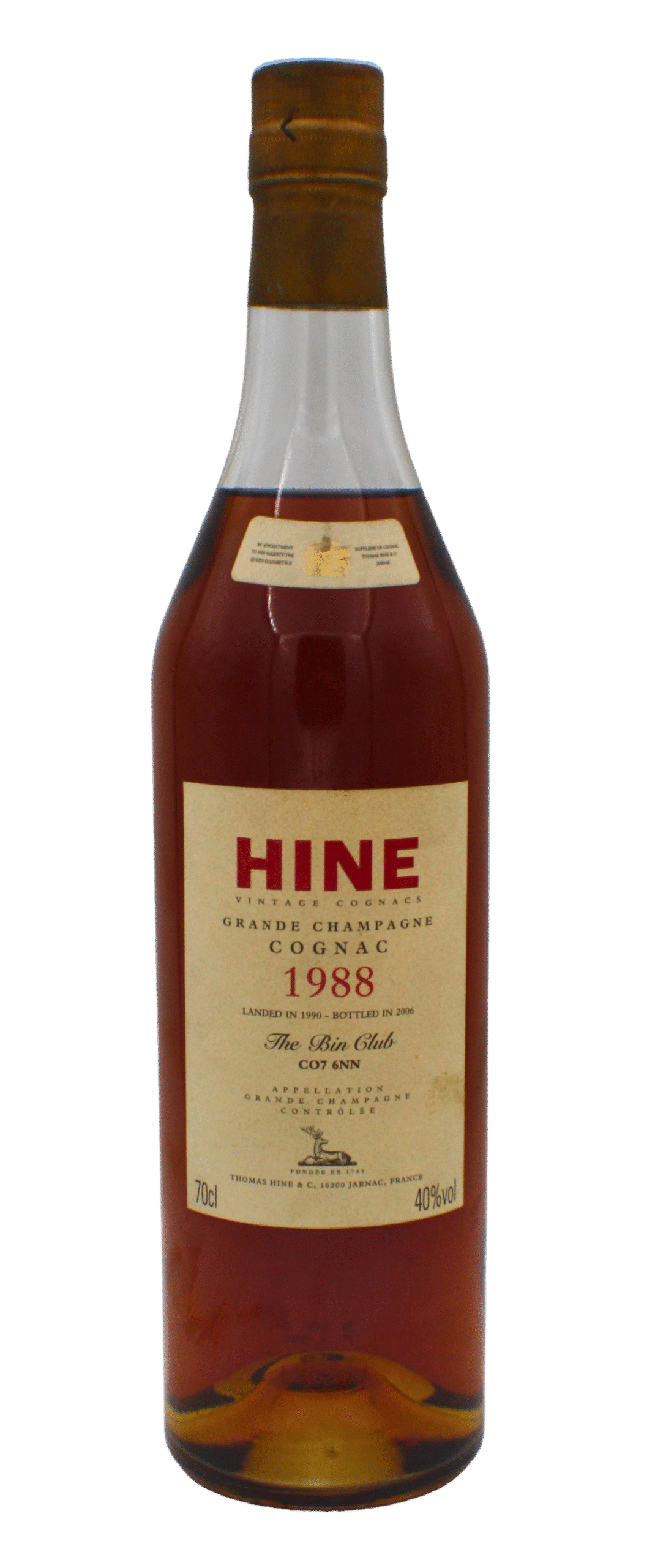 Hine 1988 The Bin Club Grande Champagne Cognac 700 ML