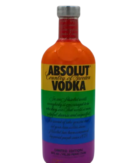 Absolut Vodka Rainbow Edition Silver Cap 750 ML