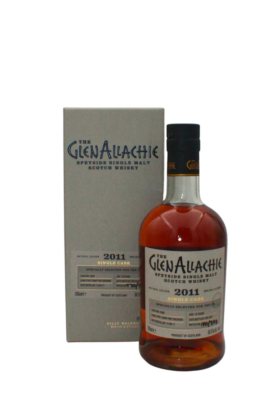 Glenallachie 2011 Tawny Port Hogshead Single Cask 10 Y.O Single Malt Scotch Whisky 700 ML