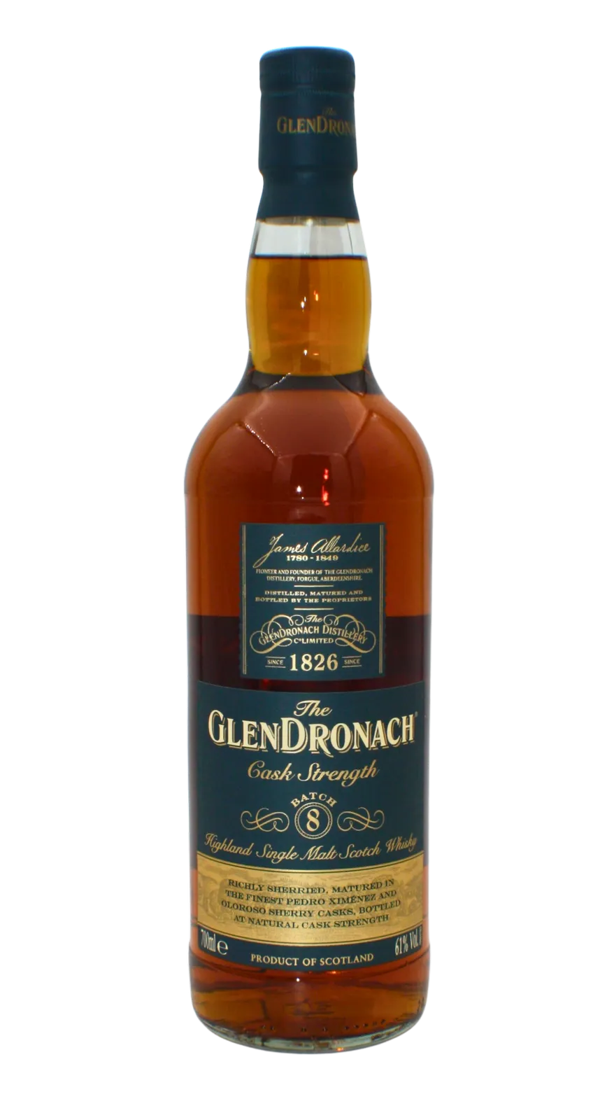 Glendronach Cask Strength Batch 8 Single Malt Scotch Whisky 700 ML - Image 2