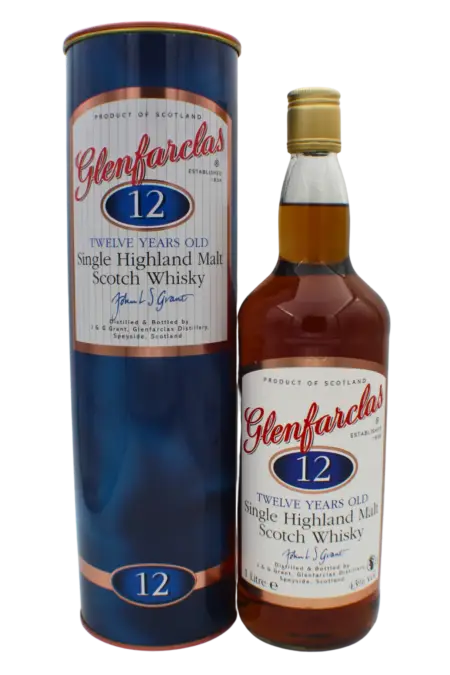 Glenfarclas 12 Y.O (Old Label Tin Box) Single Malt Scotch Whisky 1000 ML
