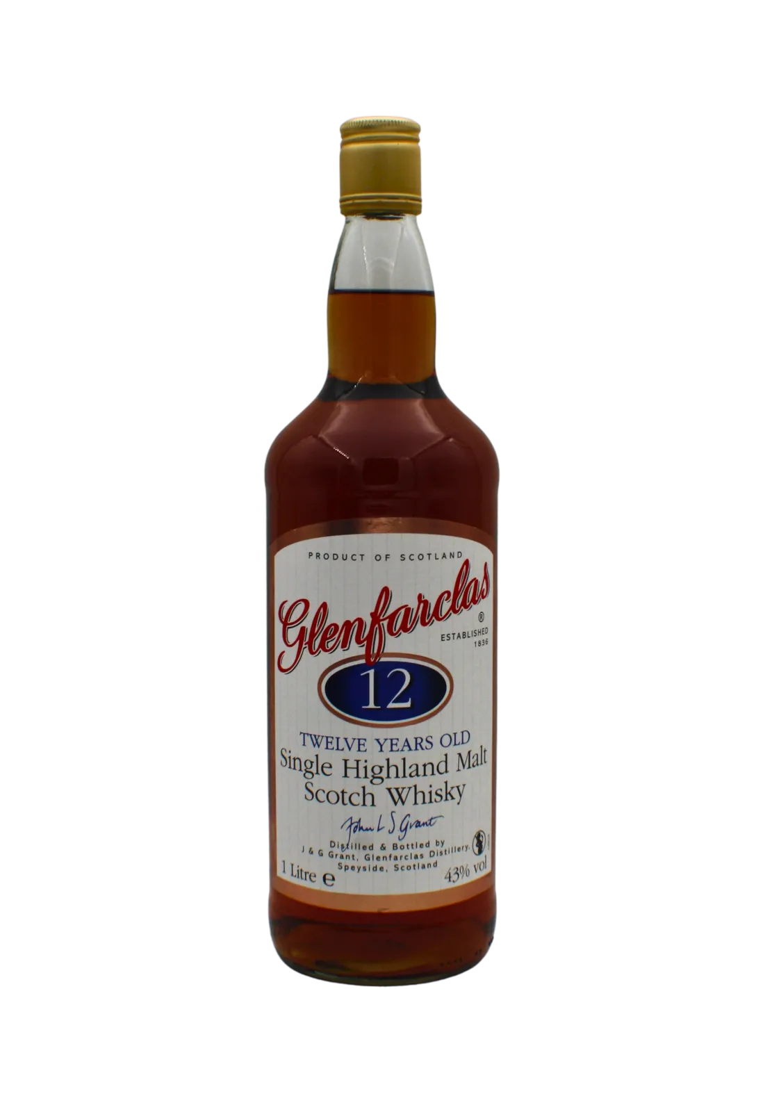 Glenfarclas 12 Y.O (Old Label Tin Box) Single Malt Scotch Whisky 1000 ML - Image 2