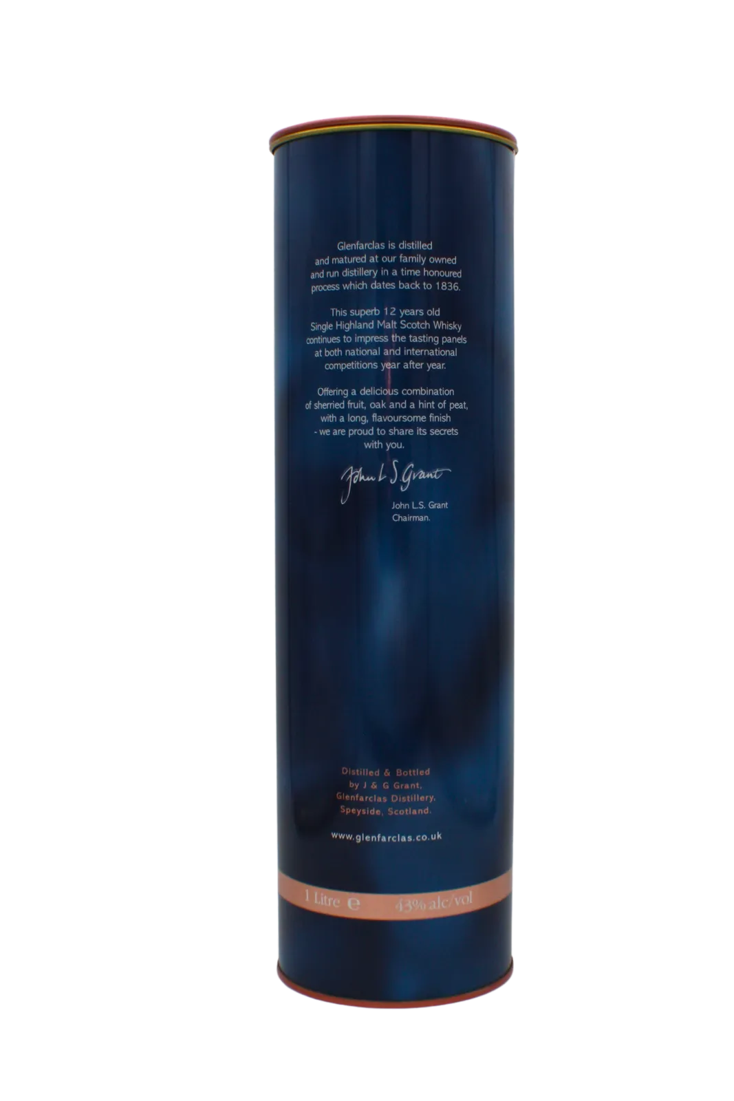 Glenfarclas 12 Y.O (Old Label Tin Box) Single Malt Scotch Whisky 1000 ML - Image 5