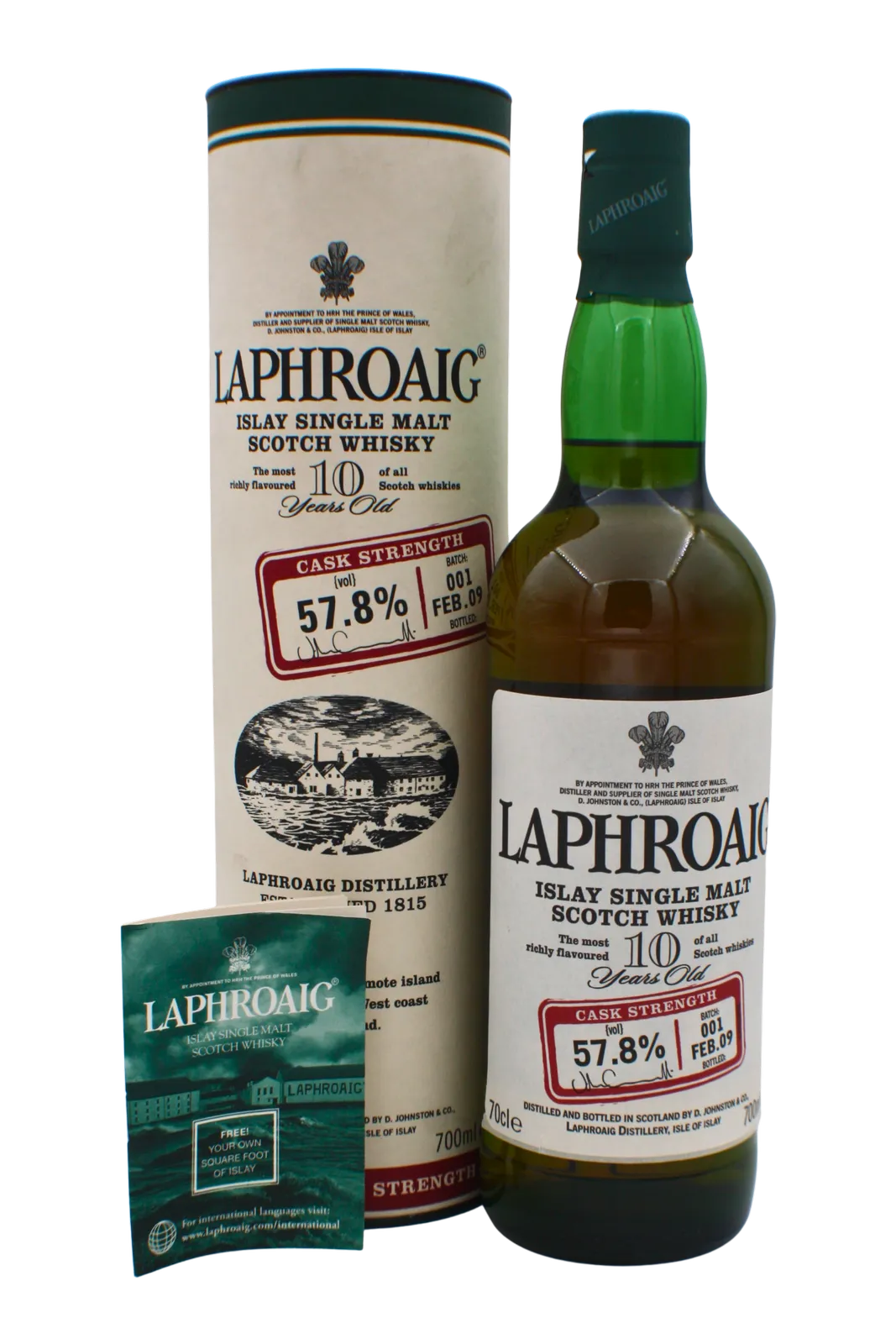 Laphroaig Cask Strength 57.8% Vol Batch 001 Single Malt Scotch Whisky 700 ML