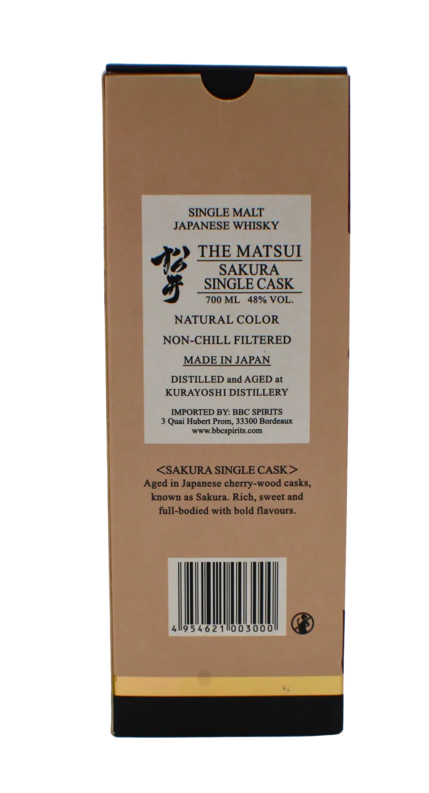Matsui 2020 Sakura Single Cask Single Malt Japanese Whisky 700 ML - Image 5