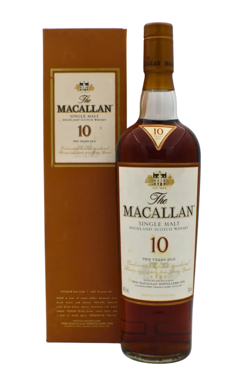 Macallan Sherry Oak Cask (orange carton box) 10 Y.O Single Malt Scotch Whisky 700 ML