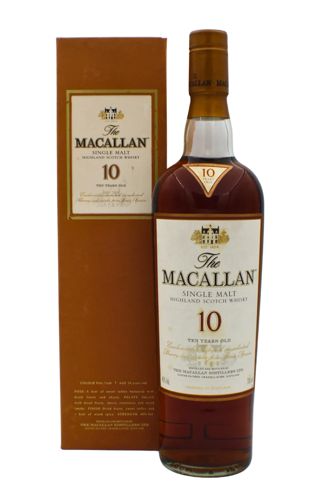 Macallan Sherry Oak Cask (orange carton box) 10 Y.O Single Malt Scotch Whisky 700 ML