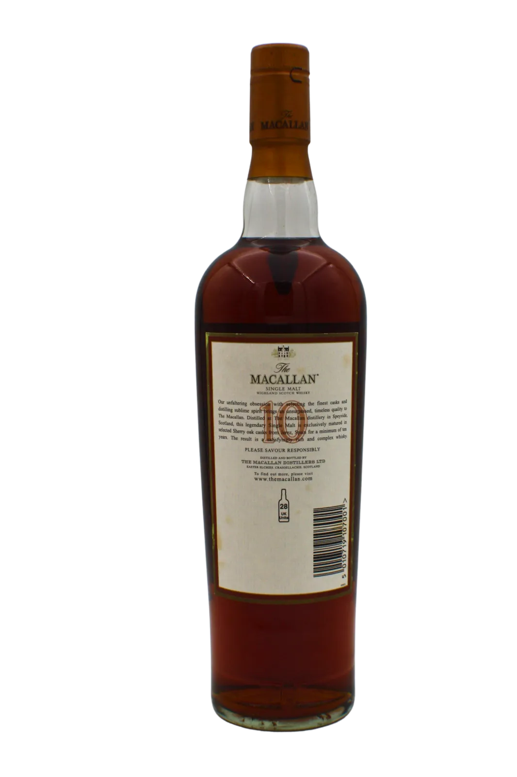 Macallan Sherry Oak Cask (orange carton box) 10 Y.O Single Malt Scotch Whisky 700 ML - Image 3