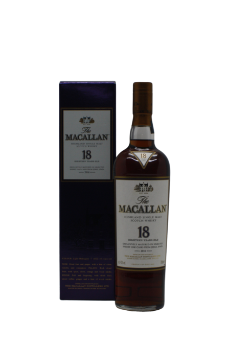 Macallan Sherry Cask 2016 18 Y.O Single Malt Scotch Whisky 700ML