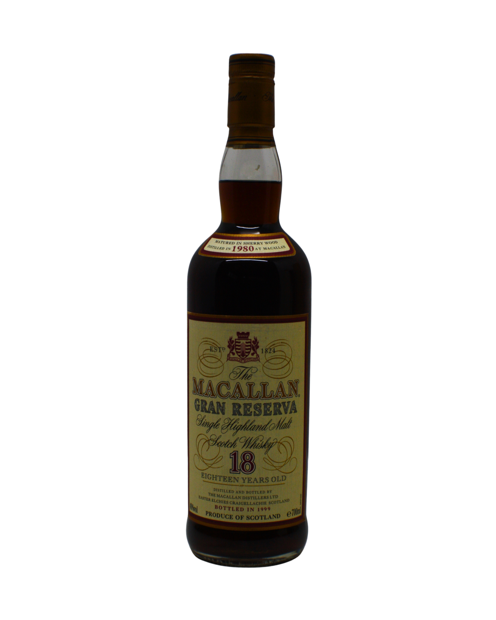 Macallan 1980 Gran Reserva 18 Y.O Single Malt Scotch Whisky 700 ML - Image 2
