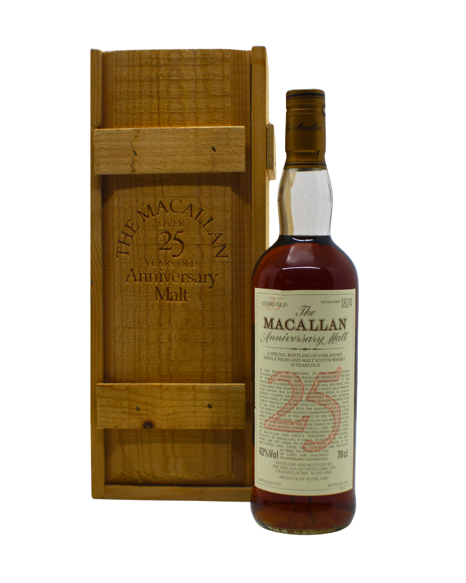 Macallan 1999 Anniversary Malt 25 Y.O Single Malt Scotch Whisky 700 ML