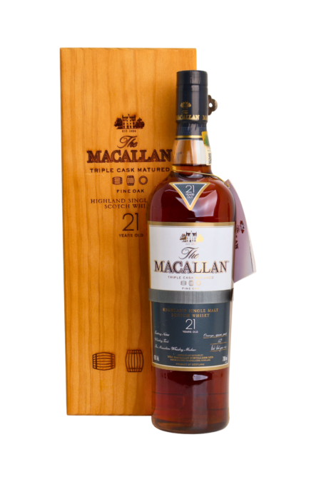Macallan Fine Oak Wooden Box 21 Y.O Single Malt Scotch Whisky 700 ML