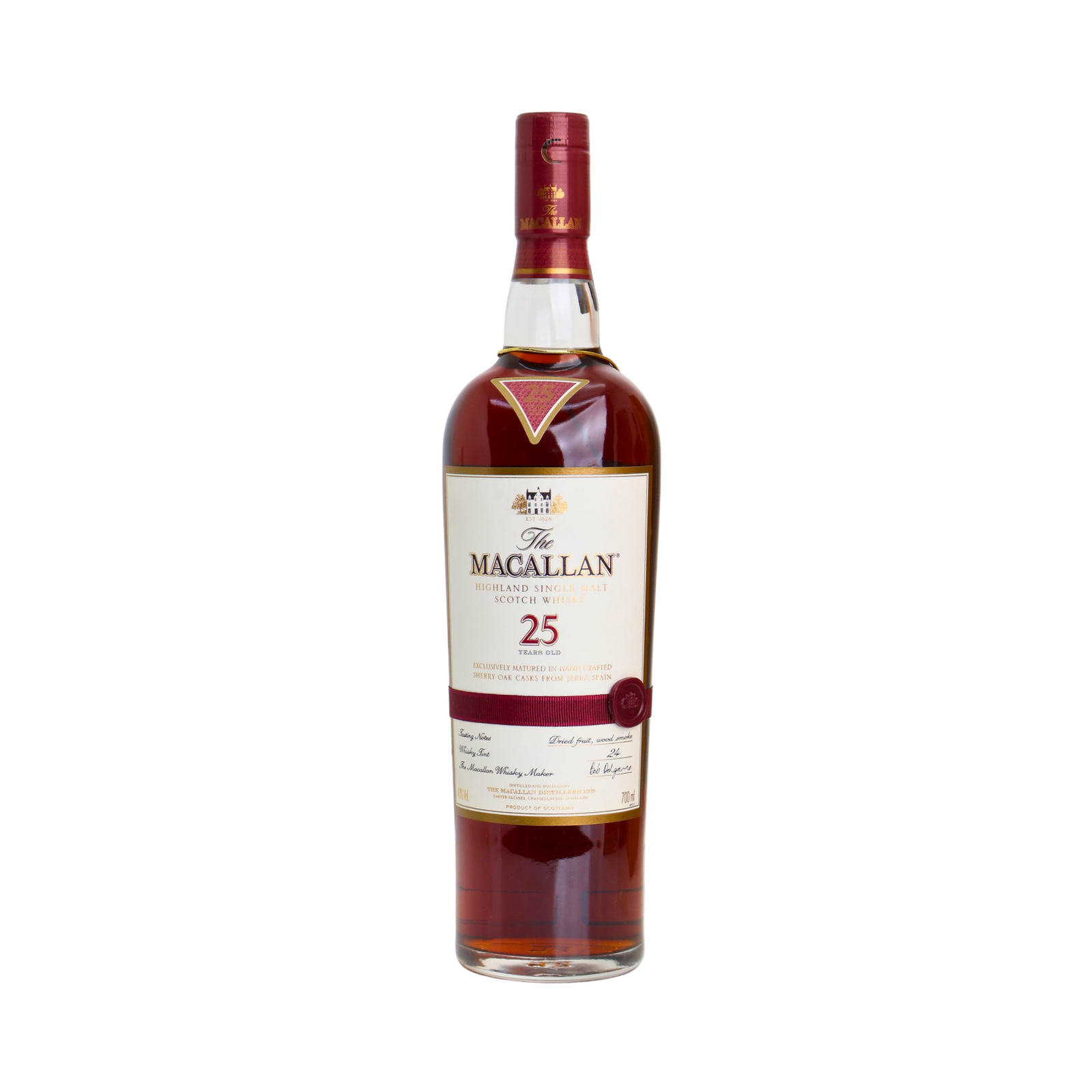 Macallan Red Label Sherry Cask 25 Y.O Single Malt Scotch Whisky 700 ML - Image 2