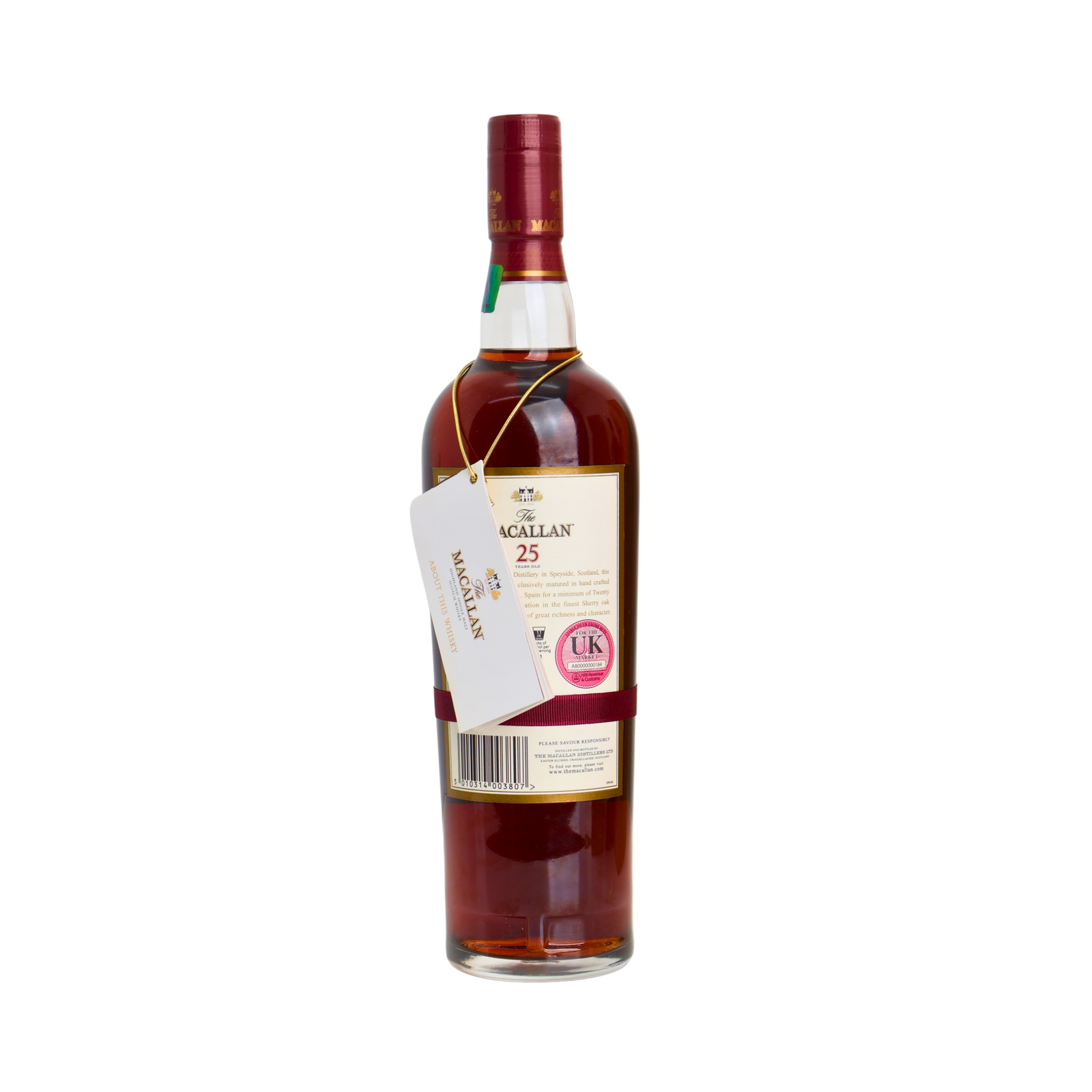 Macallan Red Label Sherry Cask 25 Y.O Single Malt Scotch Whisky 700 ML - Image 3